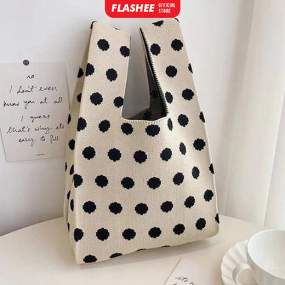 Flashee Tote Bag Kanvas Premium Tote Bag Wanita Fashion Tas Wanita Karakter lucu