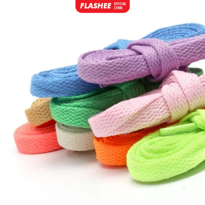 Flashee Sepasang Tali Sepatu Sneakers Pipih Tali Sepatu Gepeng 110 cm Tali Sepatu Pria Dan Wanita