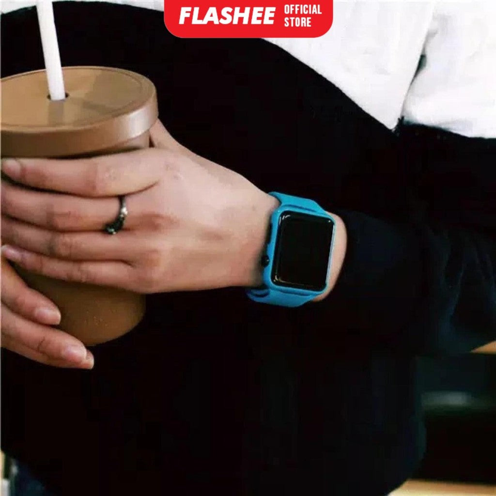 Flashee Jam Tangan Shia LED Digital Fashion Jam Tangan LED Wanita Pria Bahan Silikon Digital Watch