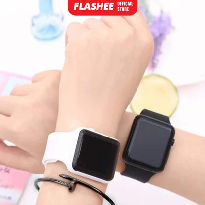 Flashee Jam Tangan Shia LED Digital Fashion Jam Tangan LED Wanita Pria Bahan Silikon Digital Watch