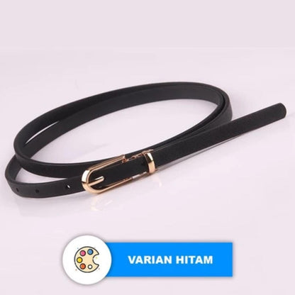 Flashee Ikat Pinggang Wanita Sabuk Fashion Wanita Skinny Bahan Kulit PU Gesper Woman Belt
