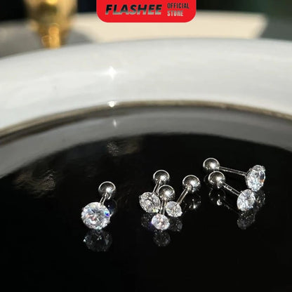 Flashee Anting Stud Kartilago Anting Tindik Stainless 4mm Steel Gold 1pcs Korean Fashion Anting Tusuk Fashion Wanita
