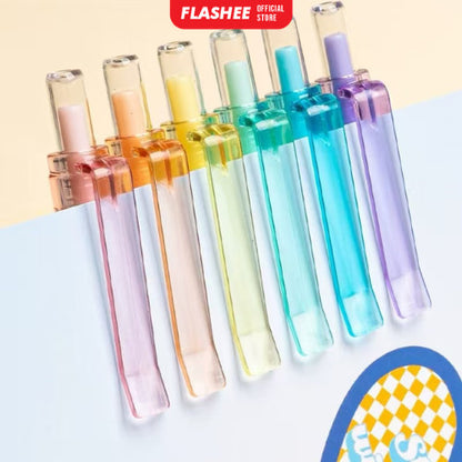 Flashee Pulpen Gel Pena Warna Pastel Tinta Hitam Macaroon Mekanik Pulpen Sekolah Kuliah Berkualitas