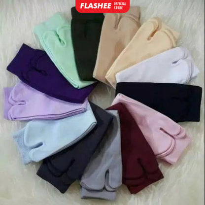 Flashee Kaos Kaki Wanita Jempol Muslimah Polos Kaos Kaki Panjang Dan Tebal