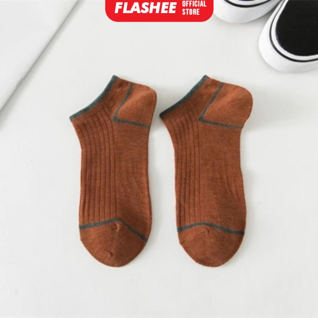 Flashee Kaos Kaki Pendek Garis Semata Kaki  Kaus Kaki Short Ankle Cute Socks  Kaos Kaki Polos Sock Unisex