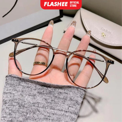 Flashee Kacamata Metal Bulat Korean Fashion Untuk Pria Dan Wanita Kacamata Unisex Frame