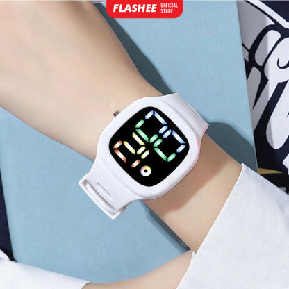 Flashee Jam Tangan Orin LED Digital Pria Wanita Rubber Electronic Fashion Couple Anak Remaja