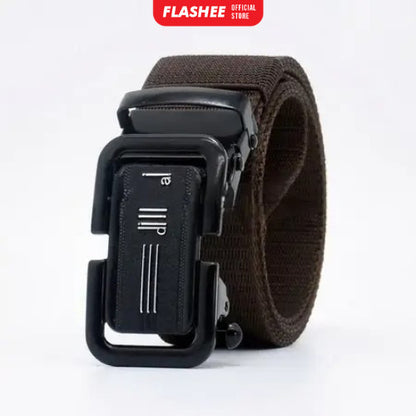 Flashee Ikat Pinggang Pria Canvas Stylish Metal Men Belt Detector Kepala Logam Besi