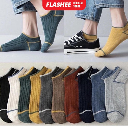 Flashee Kaos Kaki Pendek Garis Semata Kaki  Kaus Kaki Short Ankle Cute Socks  Kaos Kaki Polos Sock Unisex