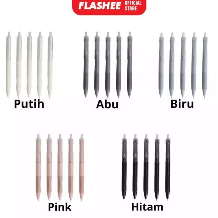Flashee 1Pcs Gel Pen Pulpen Gel Retractable 4 Warna 0.5mm
