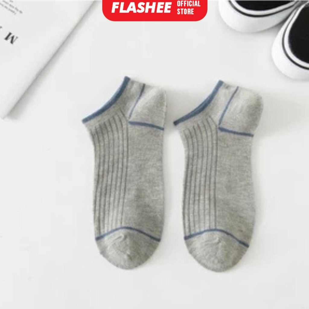 Flashee Kaos Kaki Pendek Garis Semata Kaki  Kaus Kaki Short Ankle Cute Socks  Kaos Kaki Polos Sock Unisex