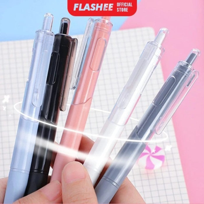 Flashee 1Pcs Gel Pen Pulpen Gel Retractable 4 Warna 0.5mm