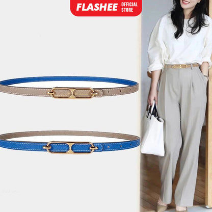Flashee Ikat Pinggang Wanita Belt Kulit Fashion Korea Gesper Sabuk Bolak Balik Gaya Casual Import