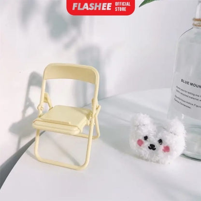 FlasheePhone Holder Kursi Macaron Folding Chair Stand Holder Phone Kursi Lipat Dudukan Penyangga HP