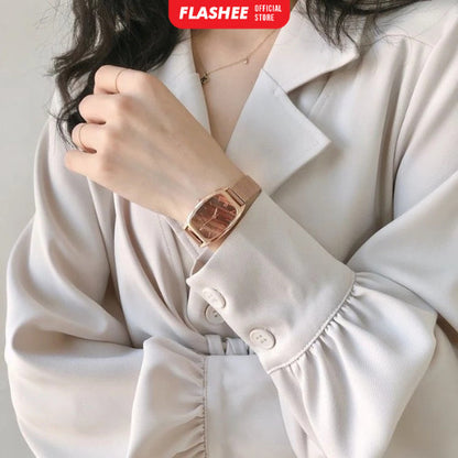 Flashee Jam Tangan Wanita Terbaru Analog Rantai Pasir Jam Tangan Wanita Fashion