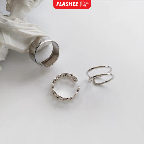 Flashee Cincin Nadine Mutiara 5 Set Cincin Mutiara Gaya Korea Minimalis