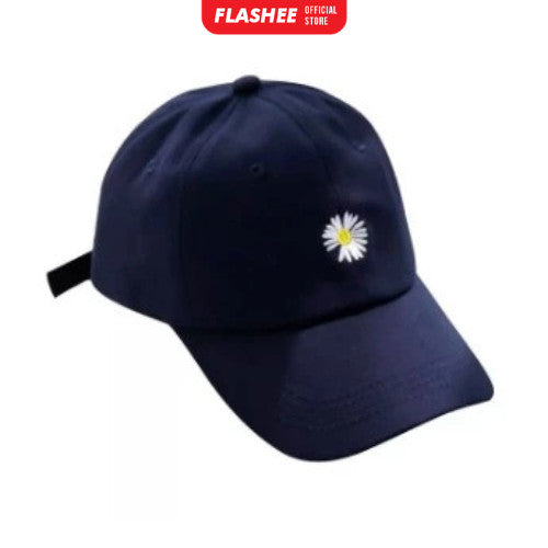 Flashee Topi Baseball Bordir Bunga Daisy Kecil Berkualitas Topi Polos Gaya Korea