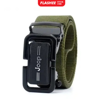 Flashee Ikat Pinggang Pria Canvas Stylish Metal Men Belt Detector Kepala Logam Besi