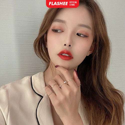 Flashee Cincin Nadine Mutiara 5 Set Cincin Mutiara Gaya Korea Minimalis