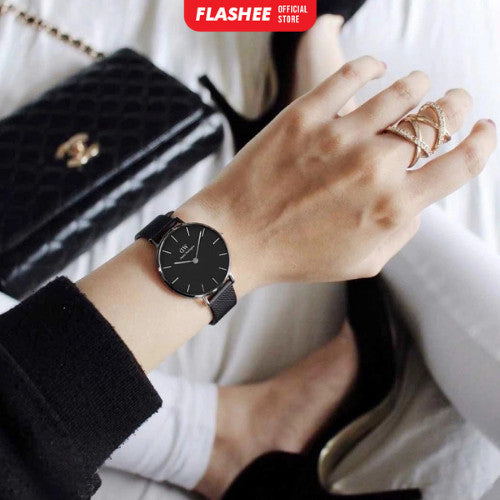 Flashee Jam Tangan Wanita Analog Rantai Magnet Polos Fashion Watch