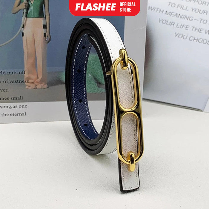 Flashee Ikat Pinggang Wanita Belt Kulit Fashion Korea Gesper Sabuk Bolak Balik Gaya Casual Import