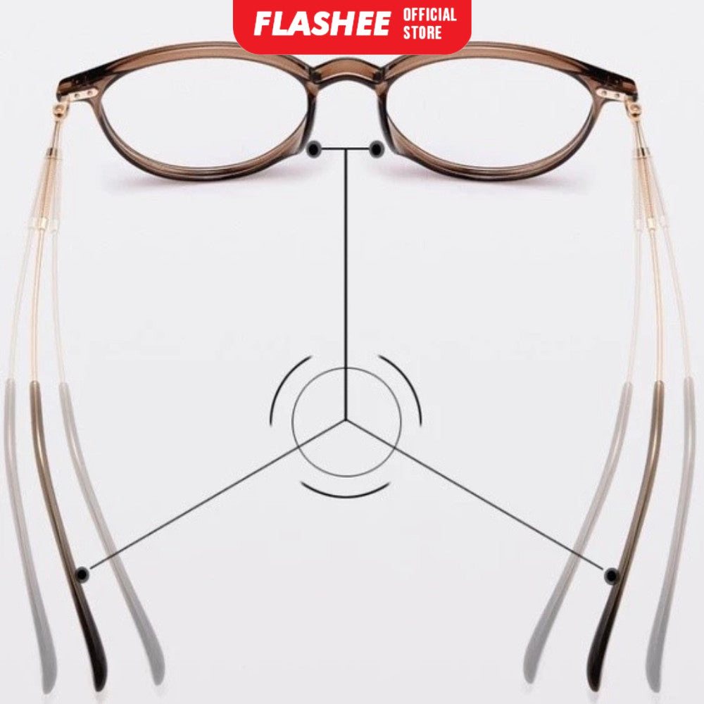 Flashee Kacamata Photochromic Anti Radiasi Bentuk Bulat Bahan Metal Gaya Korea Untuk Pria Dan Wanita Kacamata