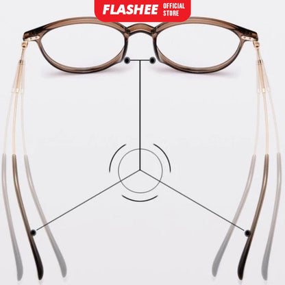 Flashee Kacamata Photochromic Anti Radiasi Bentuk Bulat Bahan Metal Gaya Korea Untuk Pria Dan Wanita Kacamata