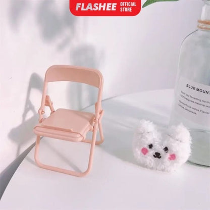 FlasheePhone Holder Kursi Macaron Folding Chair Stand Holder Phone Kursi Lipat Dudukan Penyangga HP