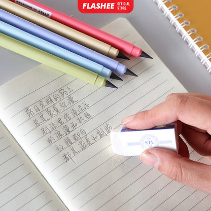Flashee Paket Bundle 5 Pcs Pensil Eternal Tanpa Isi Warna Macaroon Pensil Tanpa Rautan Untuk Sekolah