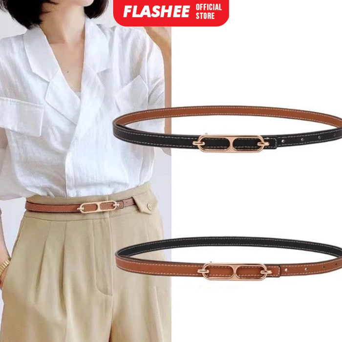 Flashee Ikat Pinggang Wanita Belt Kulit Fashion Korea Gesper Sabuk Bolak Balik Gaya Casual Import