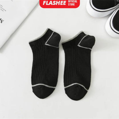 Flashee Kaos Kaki Pendek Garis Semata Kaki  Kaus Kaki Short Ankle Cute Socks  Kaos Kaki Polos Sock Unisex