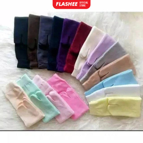 Flashee Kaos Kaki Wanita Jempol Muslimah Polos Kaos Kaki Panjang Dan Tebal