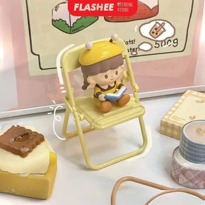FlasheePhone Holder Kursi Macaron Folding Chair Stand Holder Phone Kursi Lipat Dudukan Penyangga HP