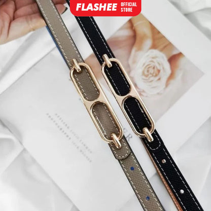 Flashee Ikat Pinggang Wanita Belt Kulit Fashion Korea Gesper Sabuk Bolak Balik Gaya Casual Import