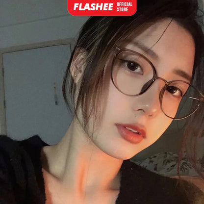 Flashee Kacamata Metal Bulat Korean Fashion Untuk Pria Dan Wanita Kacamata Unisex Frame