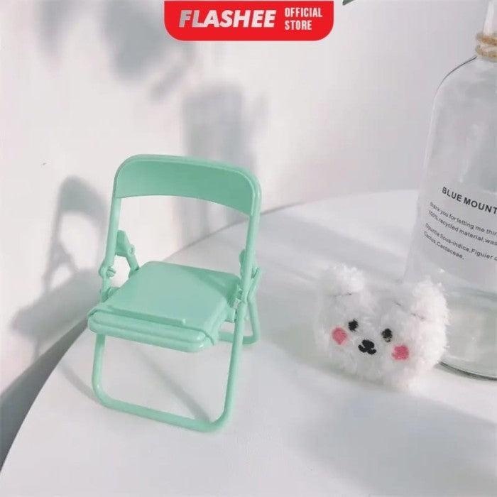 FlasheePhone Holder Kursi Macaron Folding Chair Stand Holder Phone Kursi Lipat Dudukan Penyangga HP