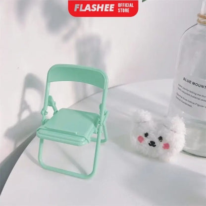 FlasheePhone Holder Kursi Macaron Folding Chair Stand Holder Phone Kursi Lipat Dudukan Penyangga HP