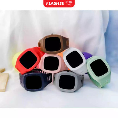 Flashee Jam Tangan Orin LED Digital Pria Wanita Rubber Electronic Fashion Couple Anak Remaja