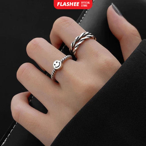 Flashee Cincin Nadine Mutiara 5 Set Cincin Mutiara Gaya Korea Minimalis