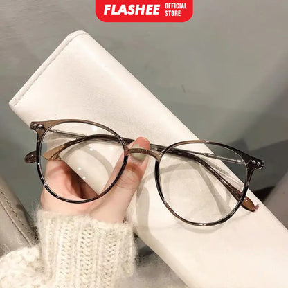 Flashee Kacamata Metal Bulat Korean Fashion Untuk Pria Dan Wanita Kacamata Unisex Frame