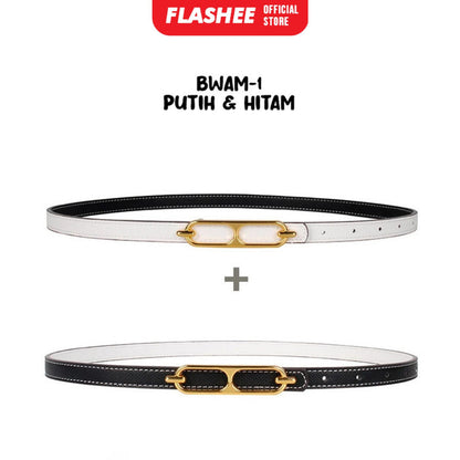 Flashee Ikat Pinggang Wanita Belt Kulit Fashion Korea Gesper Sabuk Bolak Balik Gaya Casual Import