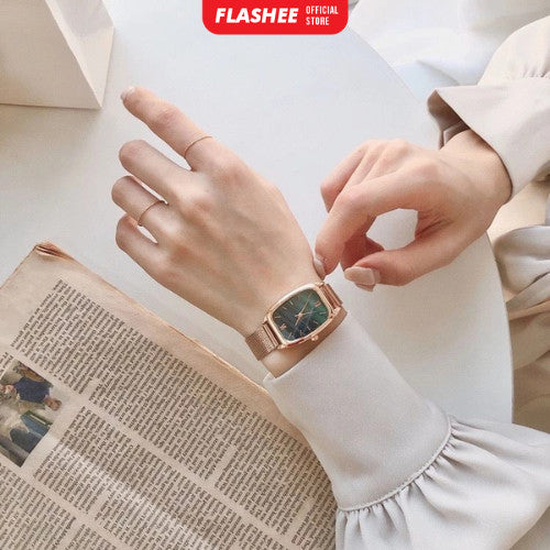 Flashee Jam Tangan Wanita Terbaru Analog Rantai Pasir Jam Tangan Wanita Fashion