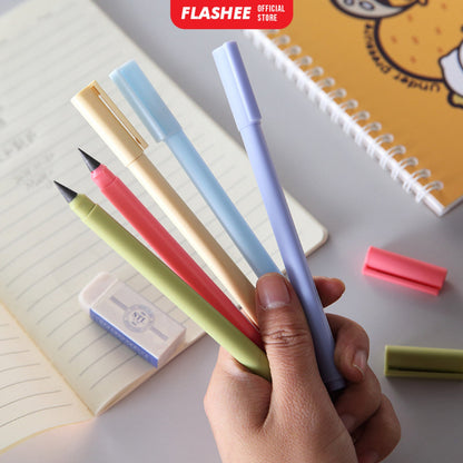 Flashee Paket Bundle 5 Pcs Pensil Eternal Tanpa Isi Warna Macaroon Pensil Tanpa Rautan Untuk Sekolah